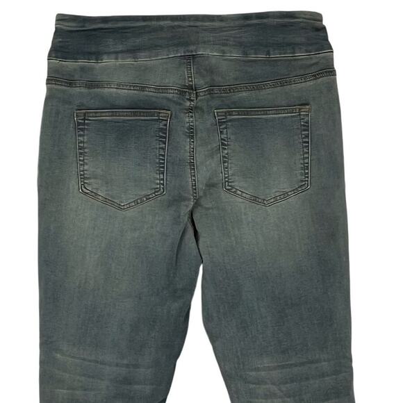 Coldwater Creek Medium Wash Jeans with lace patches in Light Blue/White Size 10 - Picture 4 of 7